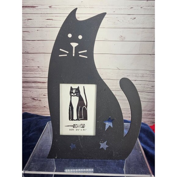 Black Cat Metal cutout Picture Photo‎ frame curved statement piece - Picture 11 of 11